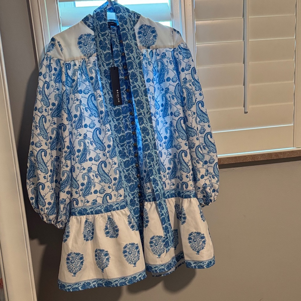 Beulah Blue Floral paisley Patterned Dress